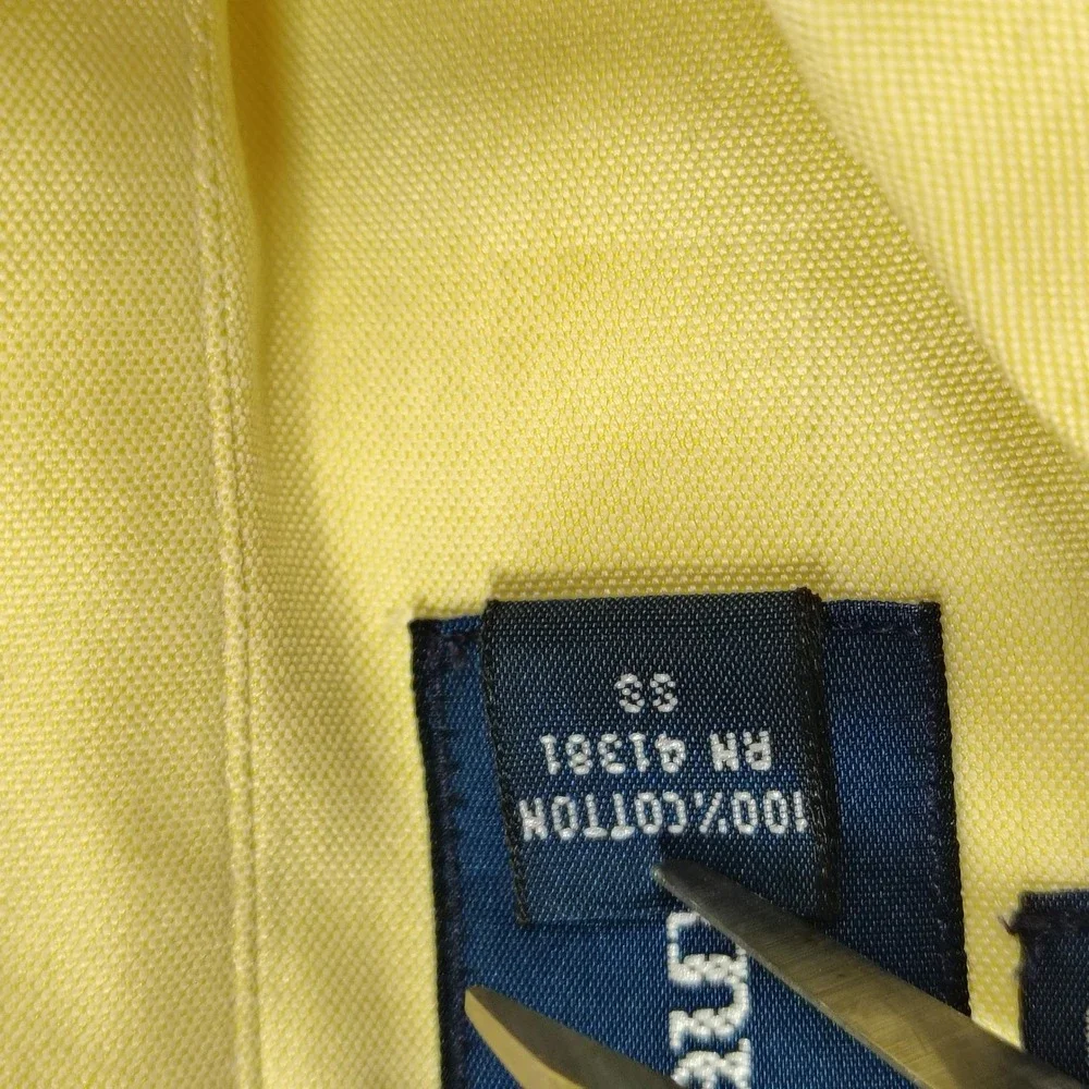 Ralph‎ Lauren Mens Yellow Button Down Shirt Classic Fit 17 32/33 Cotton